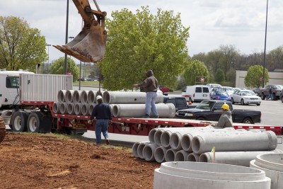 contractors on a commercial re-pipe